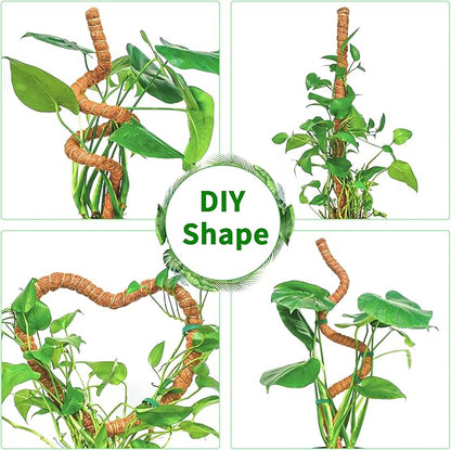2 Pack 60 Inch Moss Pole Monstera Plant Support, Coir Moss Poles for Climbing Indoor Plants, Bendable Plant Stake Trellis for Potted Plant, Pothos, Philodendron
