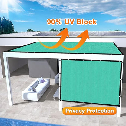 Artpuch Outdoor Pergola Shade Cover 6' X 18' Sun Shade Cloth with Grommets, 90% UV Protection Canopy Patio Privacy Screen (Customized Available) GN107, Turquoise