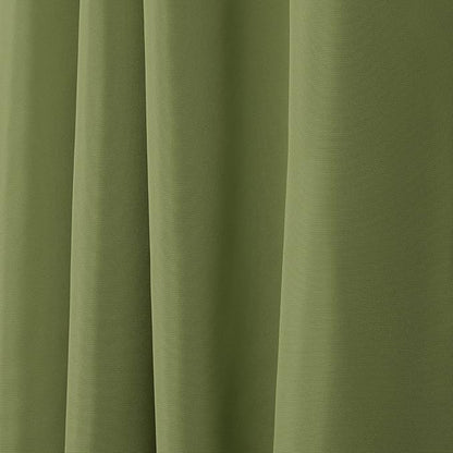 NICOLE MILLER NEW YORK Canvas Indoor/Outdoor Grommet Top Curtain Panel Pair, 54"x108", Green Apple