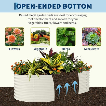 Garvee Galvanized Raised Garden Bed Outdoor, 8x4x2 ft Metal Planter Box for Flowers Herbs Vegetables, Rust-Resistant Raised Garden Beds for Gardening, Easy Assembly Outdoor Garden Box & Planters,Beige