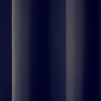 Town & Country Basics Cabana Solid Heavyweight Indoor Outdoor Curtains, Light Filtering Opacity with Grommet Top, Water Repellent, 2-Pack Set, 54"x63", Dark Navy