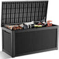 320 Gallon Outdoor Deck Box, Lockable Waterproof Outdoor Storage Boxes For Garden Tools,Indoor Cushions,Accessories Outside Storage Resin Weatherproof Container(Black)