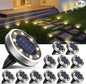 btfarm 12 Pack Solar Lights Outdoor, 8 LED Solar Ground Lights IP65 Waterproof Flat Solar Disc Light, Pathway Lights for Garden Lawn Patio Yard Path Landscape, Warm White