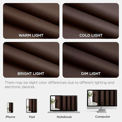Joydeco Blackout Patio Sliding Door Curtains 90 Inches Long, Grommet Privacy Room Divider Curtains, Extra Wide Thermal Blackout Drapes for Bedroom Living Room (Chocolate, 70Wx90L, 1 Panel)
