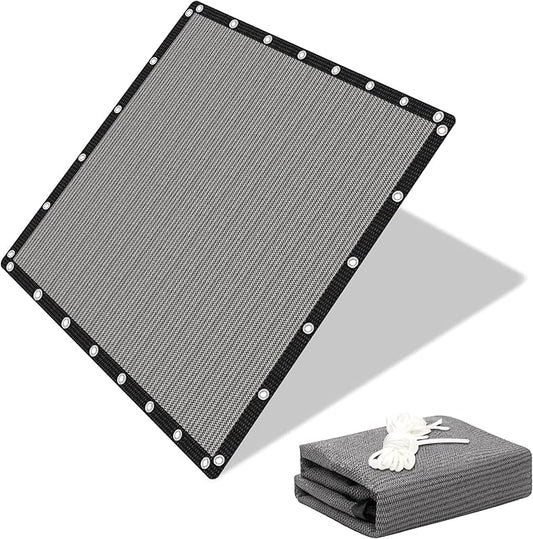 EMERIT 90% Shade Cloth Sun Shade Fabric for Patio Garden Pergola Shade Cover Canopy with Gromments (Grey, 10X14 FT)