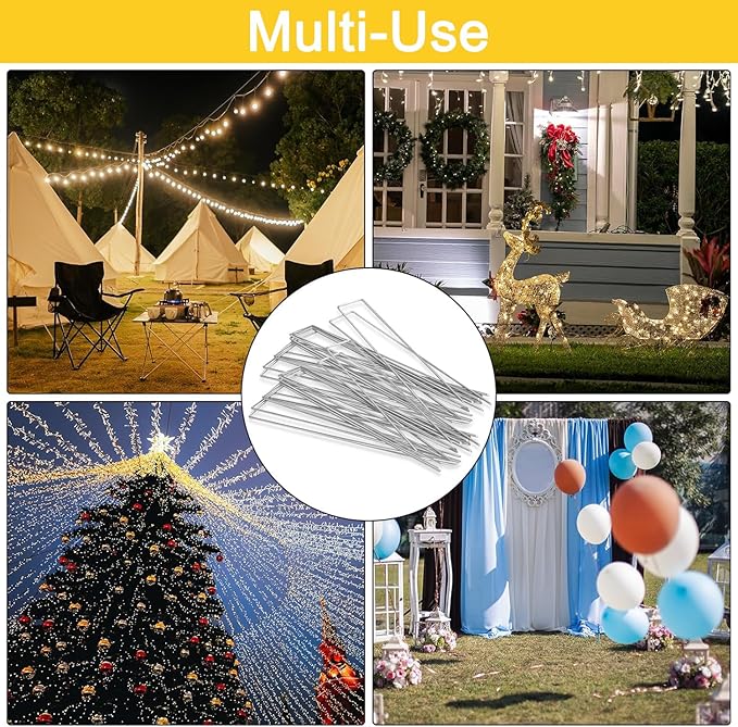 HongWay 360 Pack 6 Inch Landscape Staples, Galvanized Garden Staples 11 Gauge Ground Stakes Landscaping Fabric Pins Plant Cover Stakes Yard Staples for Lawn Fence Tent Hose Drip Irrigation Tube