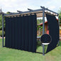 Easy-Going Outdoor Patio Curtains Detachable Tab Top Windproof Weatherproof Curtain for Cabana, Porch, Pergola and Gazebo, Tab Bottom Drape, 2 Panels, 110W x 84L inch, Navy