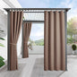 RYB HOME Outdoor Curtains for Patio Waterproof Block Sunlight Thermal Insulated Privacy Assured Thick Outside Curtains for Pergola, Deck, Gazebo, W52 x L90, Mocha, 1 Panel
