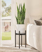 Adjustable Plant Stand Indoor, Bamboo Plant Stand Fits 8 9 10 11 12 Inches, Small Corner Planter Holder for Indoor Plants, Single Floor Plant Stands for Living Room Balcony, Black Tall