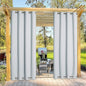 NICETOWN Outdoor Cabana Curtain, Windproof & Sun Blocking Curtains with Grommets Top and Bottom, Waterproof Thermal Insulated Patio Curtain for Summer/Winter (1 PC, W52 x L84 Inch, Greyish White)