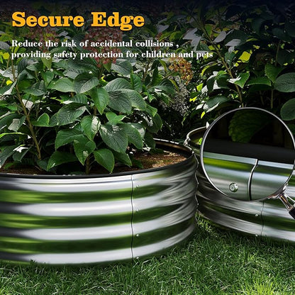 Galvanized Metal Round Raised Garden Bed Outdoor for Gardening Raised Garden Bed Kit，3x3x1FT Garden Raised Planter Box Outdoor