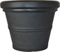 Tusco Products RR155BK Classic Rolled Rim Garden Planter, 15.5", Black