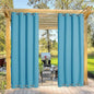 NICETOWN Outdoor Patio Curtains Long Drapes, Versatile Thermal Insulated Top and Bottom Grommets Block The Sun and Heat, Privacy Protection for Patio/Front Porch (W52 x L108, 1 Panel, Teal Blue)
