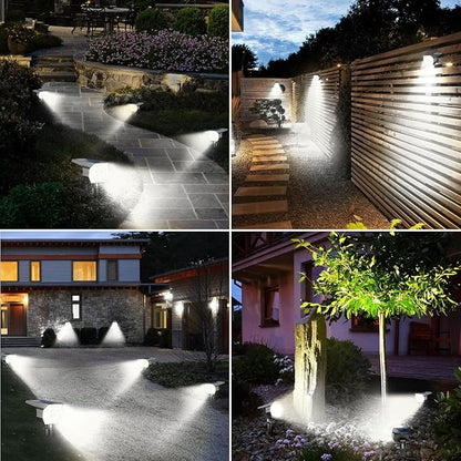 Peasur 4 Pack Solar Spot Lights - Outdoor Waterproof 2-in-1 Auto On/Off Solar Landscape Lighting for Outside Yard, Wall, Garden, Pathway