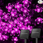 Brightown 2 Pack Total 52FT 120 LED Flower Solar String Lights Outdoor Waterproof Fairy Lights for Garden Yard Fence Patio Christmas Tree Wedding Party Decor, Pink