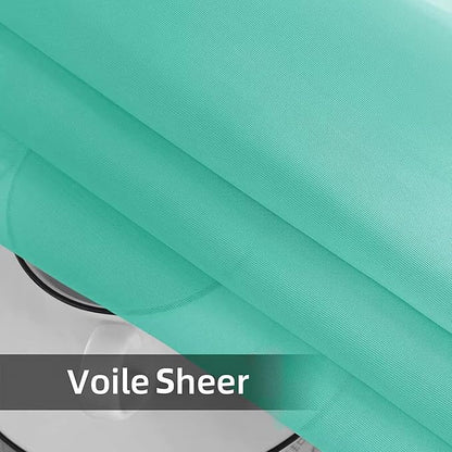 SpaceDresser Waterproof Outdoor Sheer Curtains for Patio - 2 Panels Rod Pocket Indoor Voile Sheer Curtain for Living Room,52W x 96L inch, Turquoise