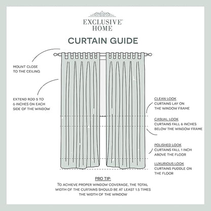Exclusive Home Cabana Solid Indoor/Outdoor Light Filtering Hook-and-Loop Tab Top Curtain Panel Pair, 54"x84", Cloud Grey