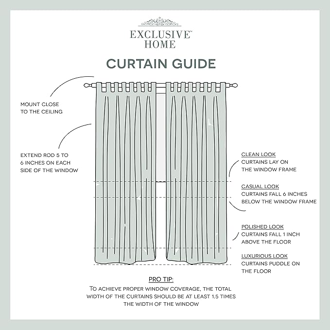 EXCLUSIVE HOME Cabana Solid Indoor/Outdoor Light Filtering Hook-and-Loop Tab Top Curtain Panel Pair, 54"x84", Winter White
