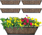 4 Pack 30" Railing Planter Window Box Deck Balcony Rail Planter Black Metal Flower Basket Horse Trough Planter with Coco Fiber Liner for Porch Fence Patio Outdoor