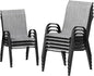 UDPATIO Patio Chairs Set of 8, Stackable Outdoor Dining Chairs with High Back, Breathable Textilene Fabric Outdoor Chair All Weather, 350LBS Capacity for Garden, Backyard (Light Grey)