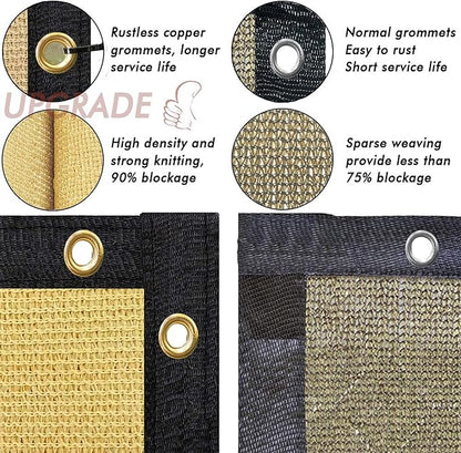 UPGRADE Privacy Fence Screen 6'x1' Sand Outdoor 90% Visibility Blockage 170 GSM Mesh Shade Cover Panels for Backyard,Balcony,Home Decoration with Zip Ties,Customized Avaliable