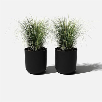 Veradek Round Black Plastic Planter Pots for Indoor/Outdoor Garden Use, with Drainage Holes, Suitable for Small to Large Succulent Plants, Flowers, Modern Interior Plants