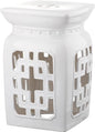 Safavieh Castle Gardens Collection Beijing Filigree Antique White Glazed Ceramic Garden Stool