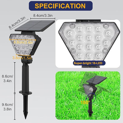 T-SUN Solar Spotlights Outdoor, Color Changing Landscape Lights, Halloween Lights Outdoor IP65 Waterproof Landscape Lighting Auto On/Off for Garden Yard Lawn Pathway, 12-Pack