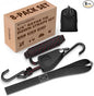 Kayak Straps Tie Downs 8 Pack Set, Roof Rack Straps Adjustable Ratchet Tie Down Straps with Lock S Hooks, 1/4 Inch 12 Feet Ratchet Straps for Small Cargo, Kayak-Soft Loops, Packing, Camping Gear