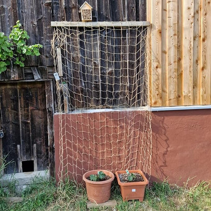 Jute Trellis Netting - Jute Netting for Garden, Heavy Duty Plant Support Netting for Climbing Plants, Cucumber, Vine, Fruits & Vegetables, Climbing Vining Plants (6.6 Ft x 32.8 Ft, 5.9 Inch Squares)