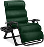 Best Choice Products Oversized Zero Gravity Chair, Folding Outdoor Patio Recliner, XL Anti Gravity Lounger w/Removable Cushion, Cup Holder, Side Tray, 350lb Capacity - Forest Green