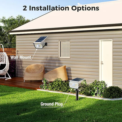 nipify Solar 1 Pack Spot Lights Outdoor Motion Sensor with 3 Modes,Solar Spotlights Outdoor Waterproof 2-in-1 Auto On/Off Landscape Lighting for Outside Yard Wall Garden Pathway, Warm White