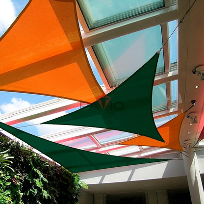 Patio Paradise 9' x 9' x 9' Sun Shade Sail Triangle Canopy Shade Cloth Fabric Sunlight Block Patio Pergola Cover HDPE Deck Awning for Outdoor Backyard Roof Shading, Green
