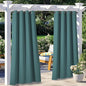 NICETOWN 2 Panels Weighted Outdoor Curtains for Patio Waterproof, Stainless Steel Silver Grommet Thermal Insulated Blackout Outdoor Drapes for Patio/Front Porch, W52 x L108, Teal