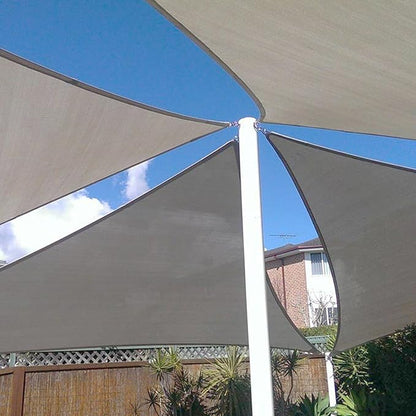 E&K Sunrise 13' x 13' x 13' Sun Shade Sail Triangle Canopy Shade Cover UV Block for Patio Backyard Garden Outdoor (Light Gray)