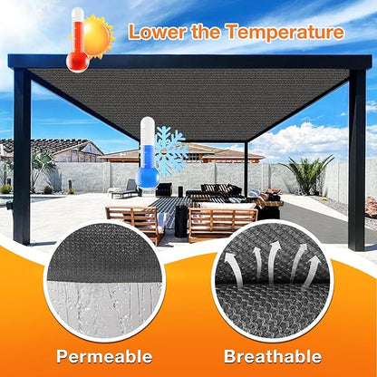 Artpuch Outdoor Pergola Shade Cover 4x9 FT Sun Shade Cloth with Grommets Dark Grey 90% UV Protection Canopy Patio Privacy Screen (Customized Available)