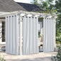 NICETOWN 2 Panels Outdoor Curtains Waterproof 90 inch Long for Patio, Windproof Top & Bottom Grommet & Back Tab Weighted Blackout Outdoor Drapes with Rope for Fixed, W66 x L90, Greyish White