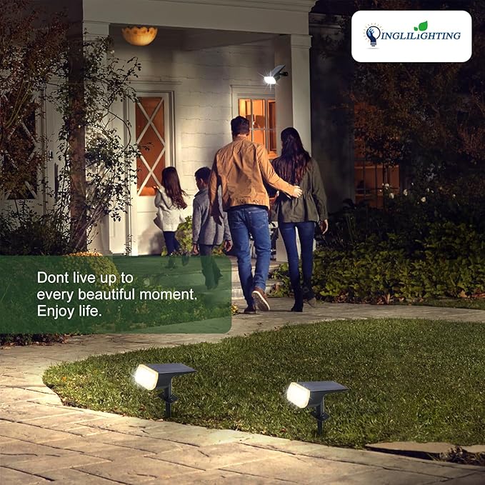 DINGLILIGHTING Solar Lights Outdoor Waterproof: IP65 Led Spot Light Decorations for Garden - Multicolor RGB Solar Powered for Yard - Dust to Dawn Uplighting Landscape Pathway Drive Patios 6PC