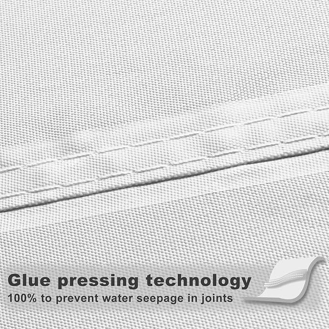 SUNNY GUARD Waterproof Sun Shade Sail 7' x 10' White Rectangle UV Block Sunshade for Backyard Yard Deck Patio Garden Outdoor Activities and Facility(Customized)