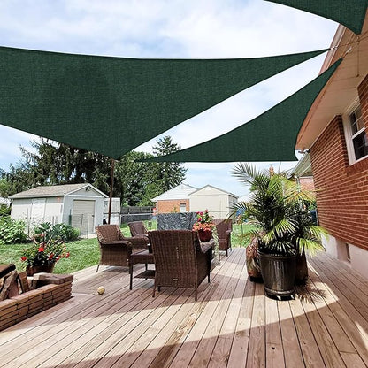 Patio Paradise 19' x 19' x 19' Sun Shade Sail Triangle Canopy Shade Cloth Fabric Sunlight Block Patio Pergola Cover HDPE Deck Awning for Outdoor Backyard Roof Shading, Green
