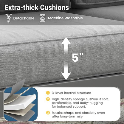Wisteria Lane Patio Furniture Metal Loveseat, Metal Outdoor Chairs with Upgraded Cushions, All-Weather Outdoor 2 Seats Sofa Couch for Balcony, Garden, Deck, Backyard, Grey