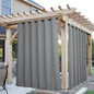 NICETOWN 2 Panels Outdoor Curtains for Patio Waterproof & Windproof, Grommet & Back Tab on Top & Bottom Weighted Drapes Keep Sun/Rain Out with Bouns Rope for Deck, Light Grey, W84 x L95