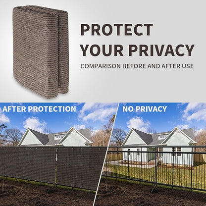 LOVE STORY Balcony Privacy Screen, 3'x16' Brown Deck Shield Screen Fence Cover (HDPE),UV Protection and Weather-Resistant,3 FT Height for Deck, Patio, Backyard, Outdoor Pool, Porch, Railing