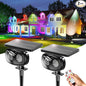 Solar Spot Lights Outdoor Waterproof IP68, RGB Colors Changing Solar Lights with 4 Lighting Modes, Solar Powered Lights Outdoor for Garden Yard Outside Landscape (2Pack)