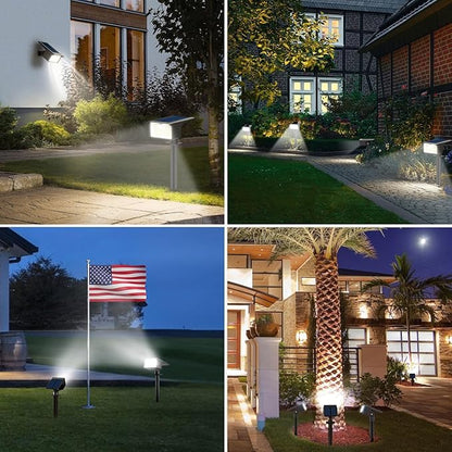 Nipify Solar Spot Lights, 3 Modes 62LED Outdoor Motion Sensor, Waterproof 2-in-1 Solar Landscape Lighting LED Garden Lights for Outside Yard Wall Pathway Walkway, 1 Pack