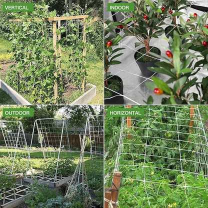 Trellis Netting, CANAGROW Heavy-Duty Garden Plant Trellis Netting for Climbing Plants, Outdoor Indoor Grow Net for Beans Tomatoes Peas Pumpkin Flowers, 6x15ft, Pack of 2