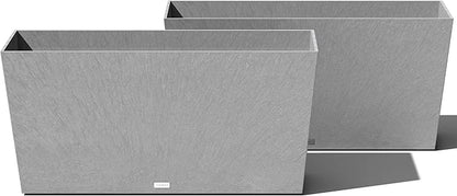 Veradek Pure Series Midori Trough Planter - Large Rectangular Planter for Indoor or Outdoor Deck/Porch | Durable All-Weather Use with Drainage Holes | Modern Decor for Shrubs, Flowers, Small Plants
