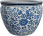 Red Lantern Large 20" Porcelain Fishbowl Blue & White Floral Planter or Cachepot for Indoor/Outdoor Use in Garden Entryway Living Room Boho Eclectic Modern Contemporary Classic Traditional Style Decor
