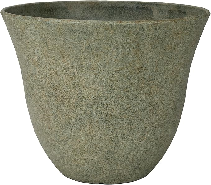 Classic Home and Garden Honeysuckle Resin Planters - Lightweight Indoor & Outdoor Plant Pots - UV-Resistant Plastic Flower Pots - Pot Planters for Flowers & Herbs (13" Fossil)