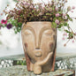 Head Planters for Indoor Plants, Face Flower Pot Head Planter Succulent Planters Unique Face Planter with Drainage Hole - Rustic Thinking Girl Closed Eyes